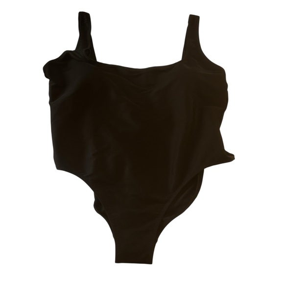 J Crew NEW Ribbed black Squareneck 1 Piece Swimsuit woman SZ 20 vacation BE809 - Picture 4 of 16